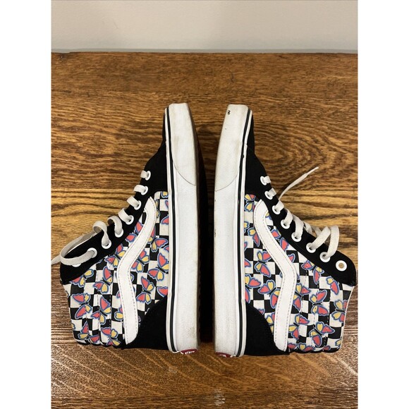 Vans Sk8-Hi Checkerboard Butterfly Women's Canvas Skate Lace Up Shoes Sz 8 - Picture 7 of 10